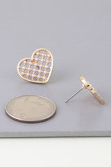 Pearl Quilt Heart Stud Earrings | Mixtshop LLC