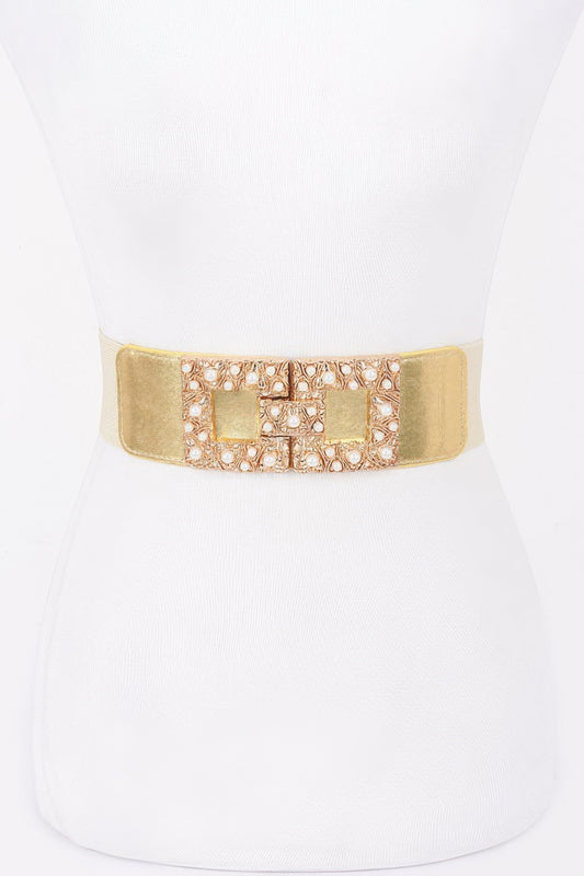 Pearl Metal Buckle Elastic Belt | Mixtshop LLC