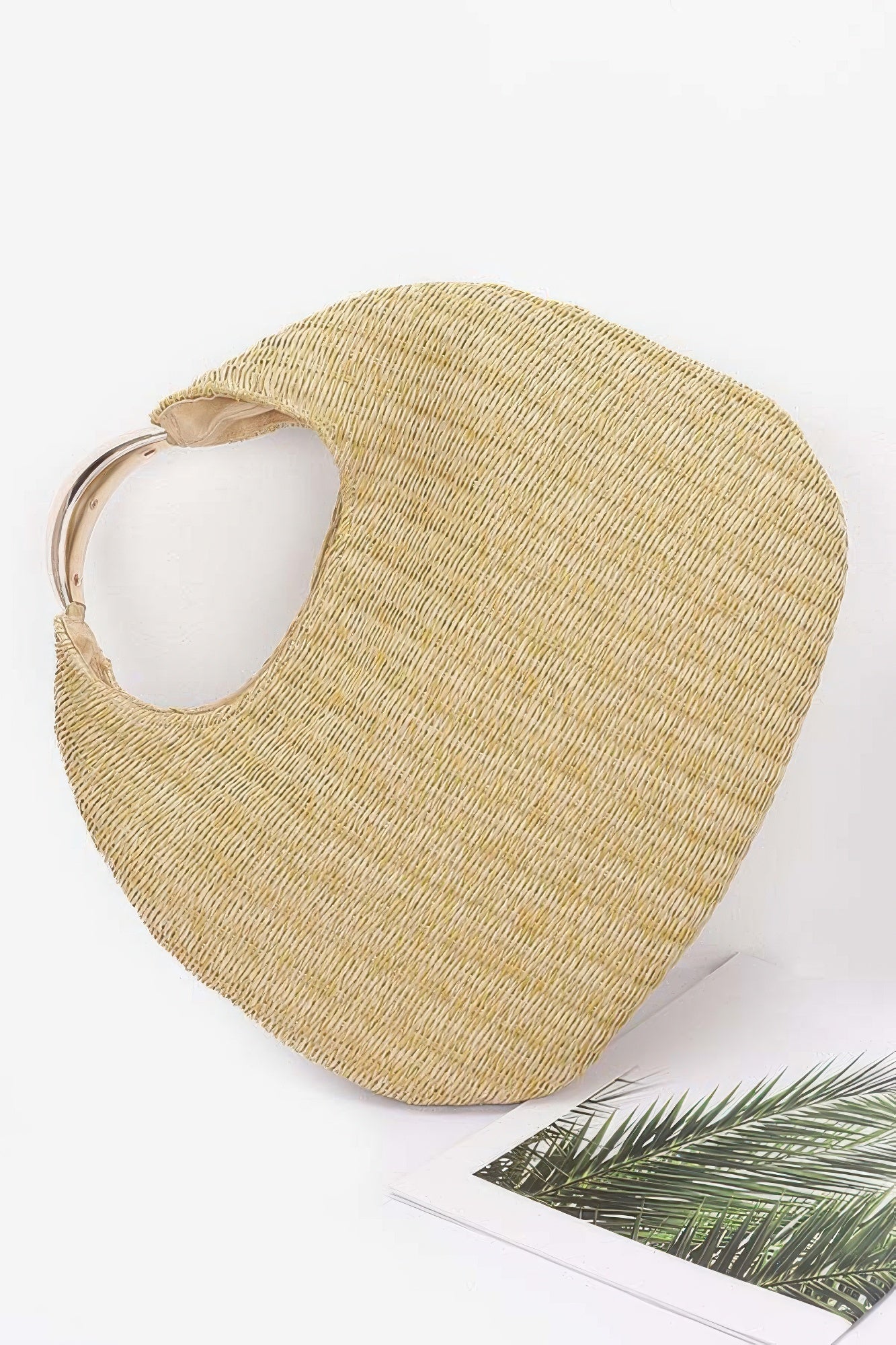 Faux Straw Metal Handle Hobo Bag | Mixtshop LLC