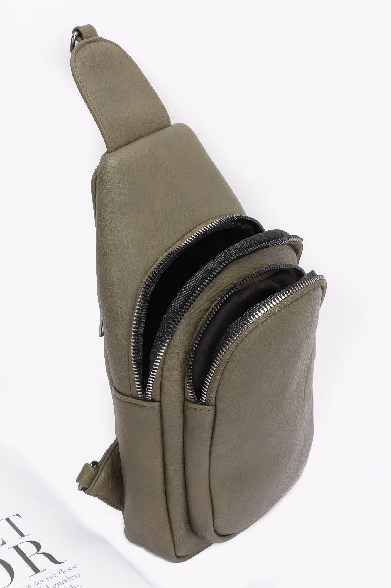 Faux Leather Sling Bag W/multi Color Strap | Mixtshop LLC