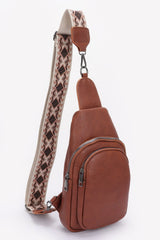 Faux Leather Sling Bag W/multi Color Strap | Mixtshop LLC