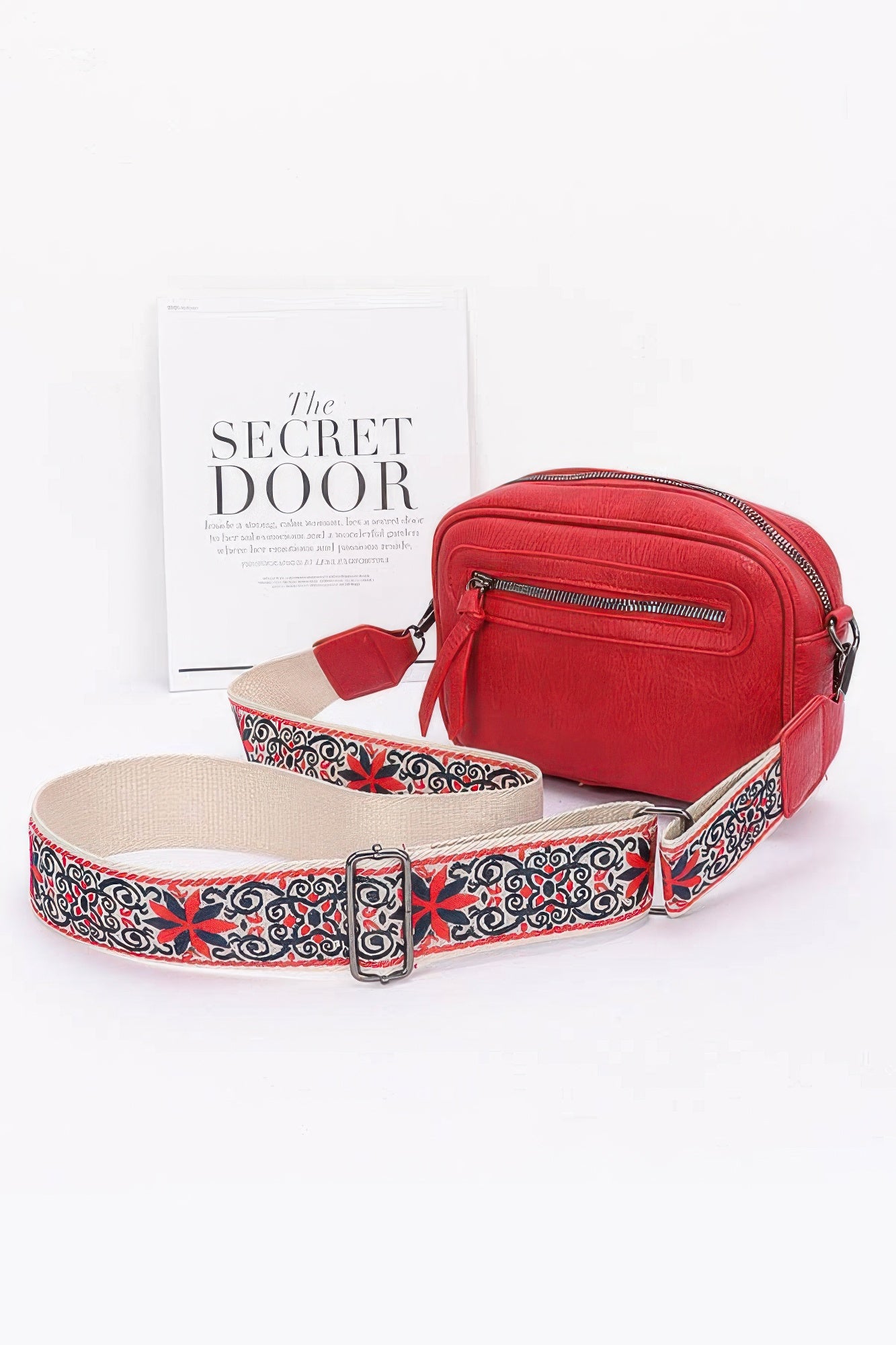 Faux Leather Camera Bag W/multi Color Strap | Mixtshop LLC