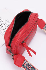 Faux Leather Camera Bag W/multi Color Strap | Mixtshop LLC