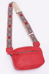 Faux Leather Camera Bag W/multi Color Strap | Mixtshop LLC