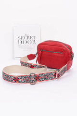 Faux Leather Camera Bag W/multi Color Strap | Mixtshop LLC