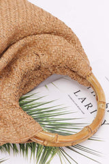 Faux Straw Bamboo Handle Handbag | Mixtshop LLC