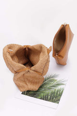 Faux Straw Bamboo Handle Handbag | Mixtshop LLC