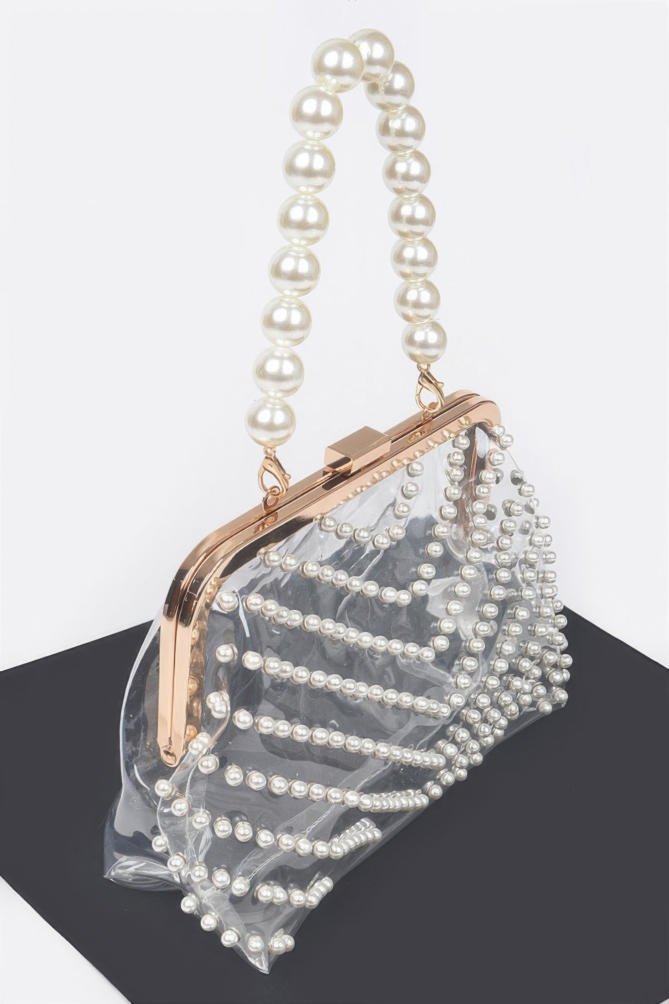 Stone Studded Transparent Clutch | Mixtshop LLC