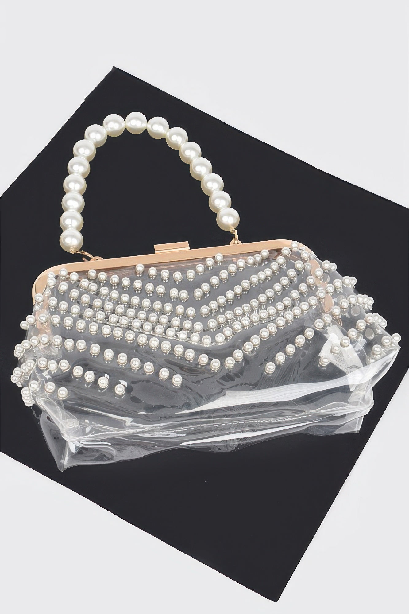 Stone Studded Transparent Clutch | Mixtshop LLC