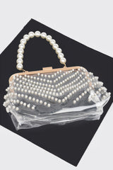 Stone Studded Transparent Clutch | Mixtshop LLC