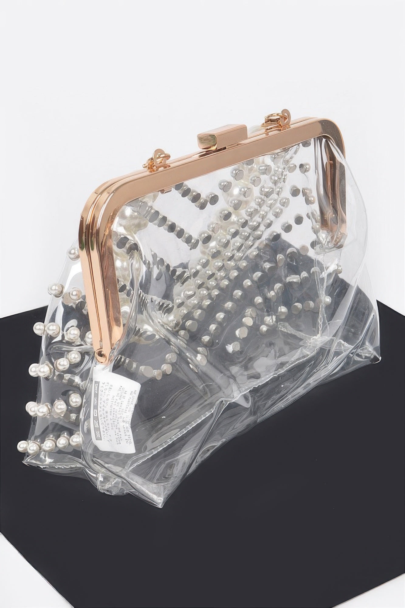 Stone Studded Transparent Clutch | Mixtshop LLC