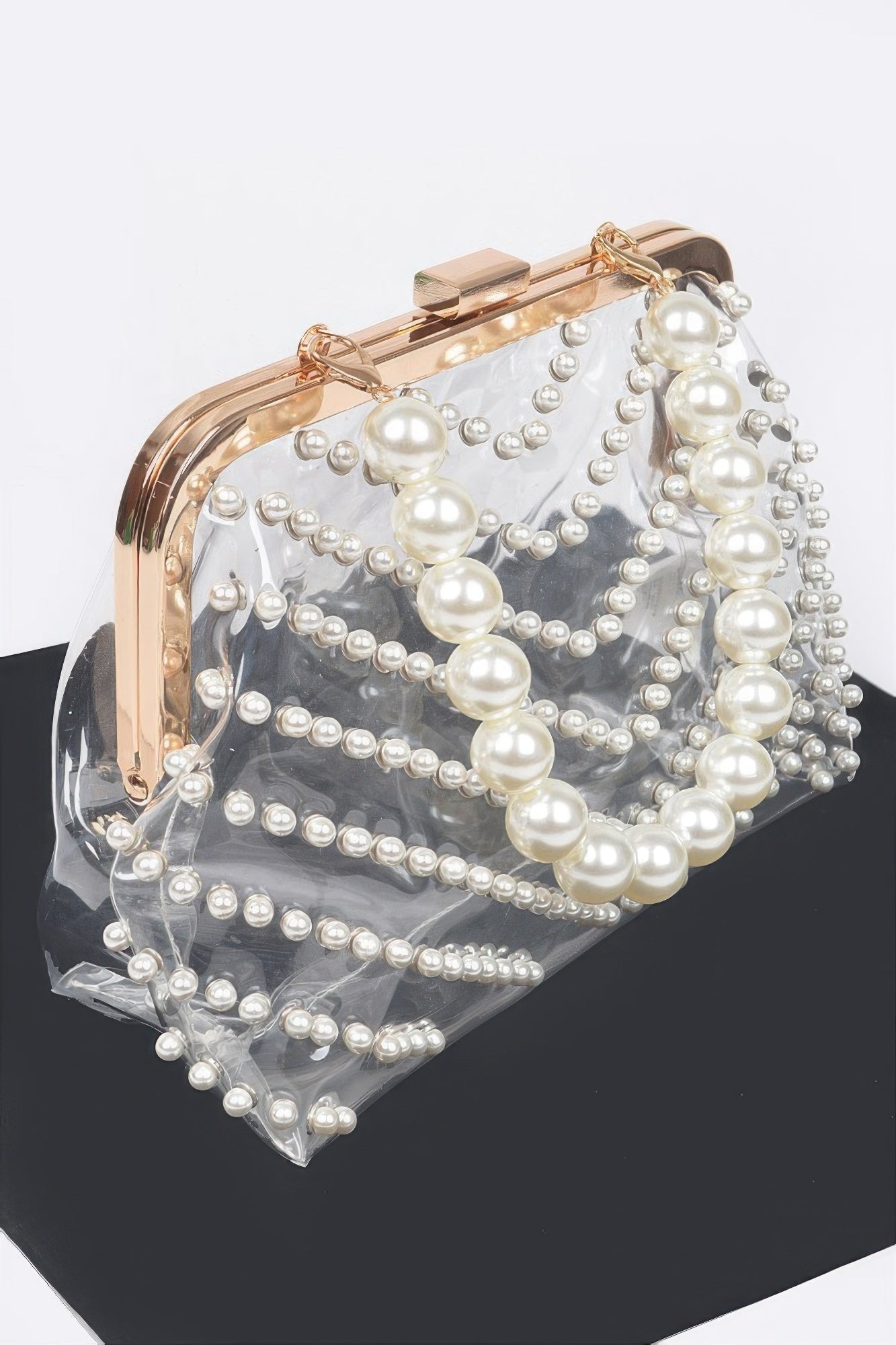 Stone Studded Transparent Clutch | Mixtshop LLC