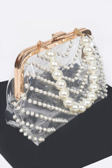 Stone Studded Transparent Clutch | Mixtshop LLC