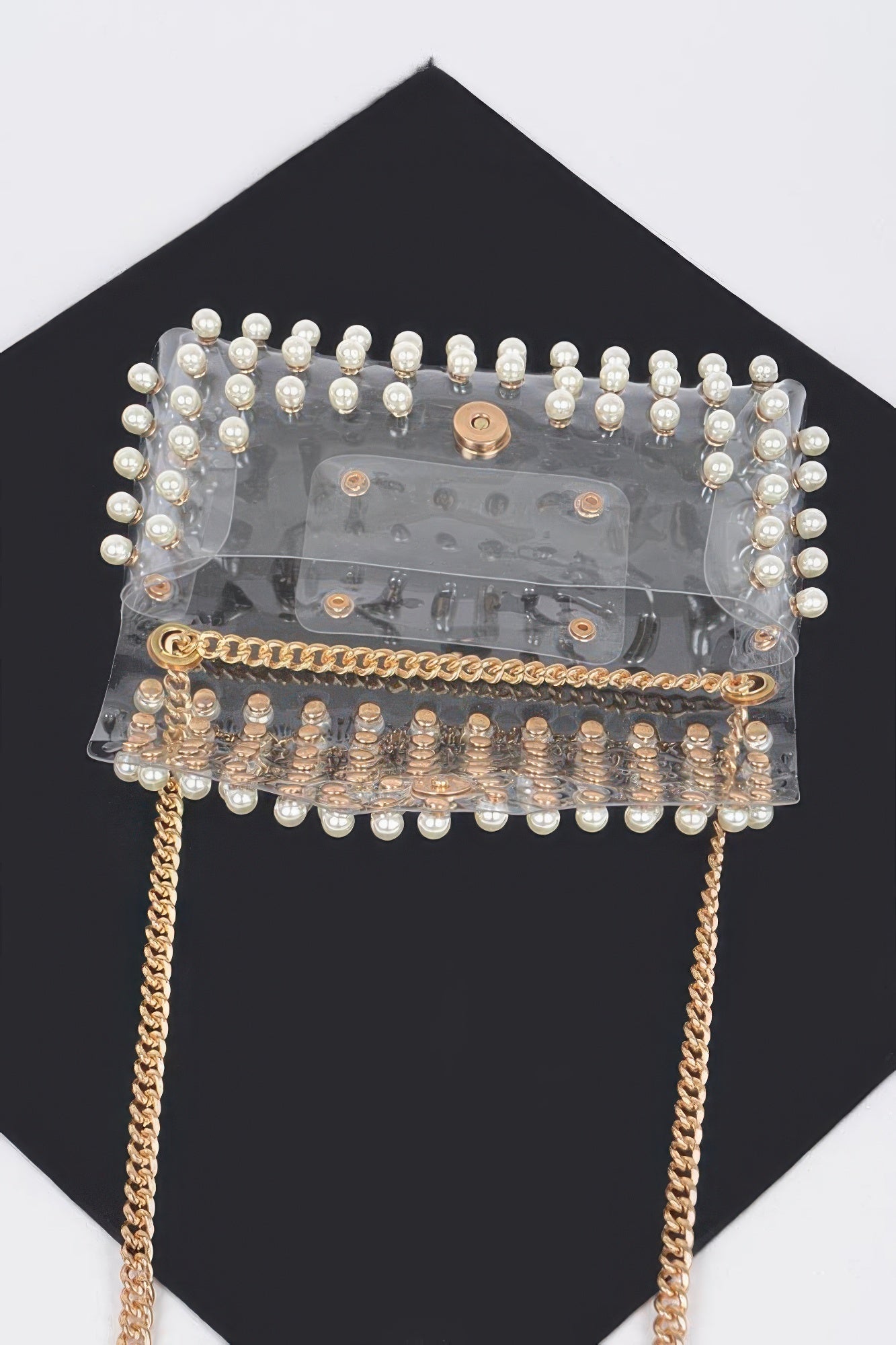 Rhinestone Clear Belt Bag W/chain | Mixtshop LLC