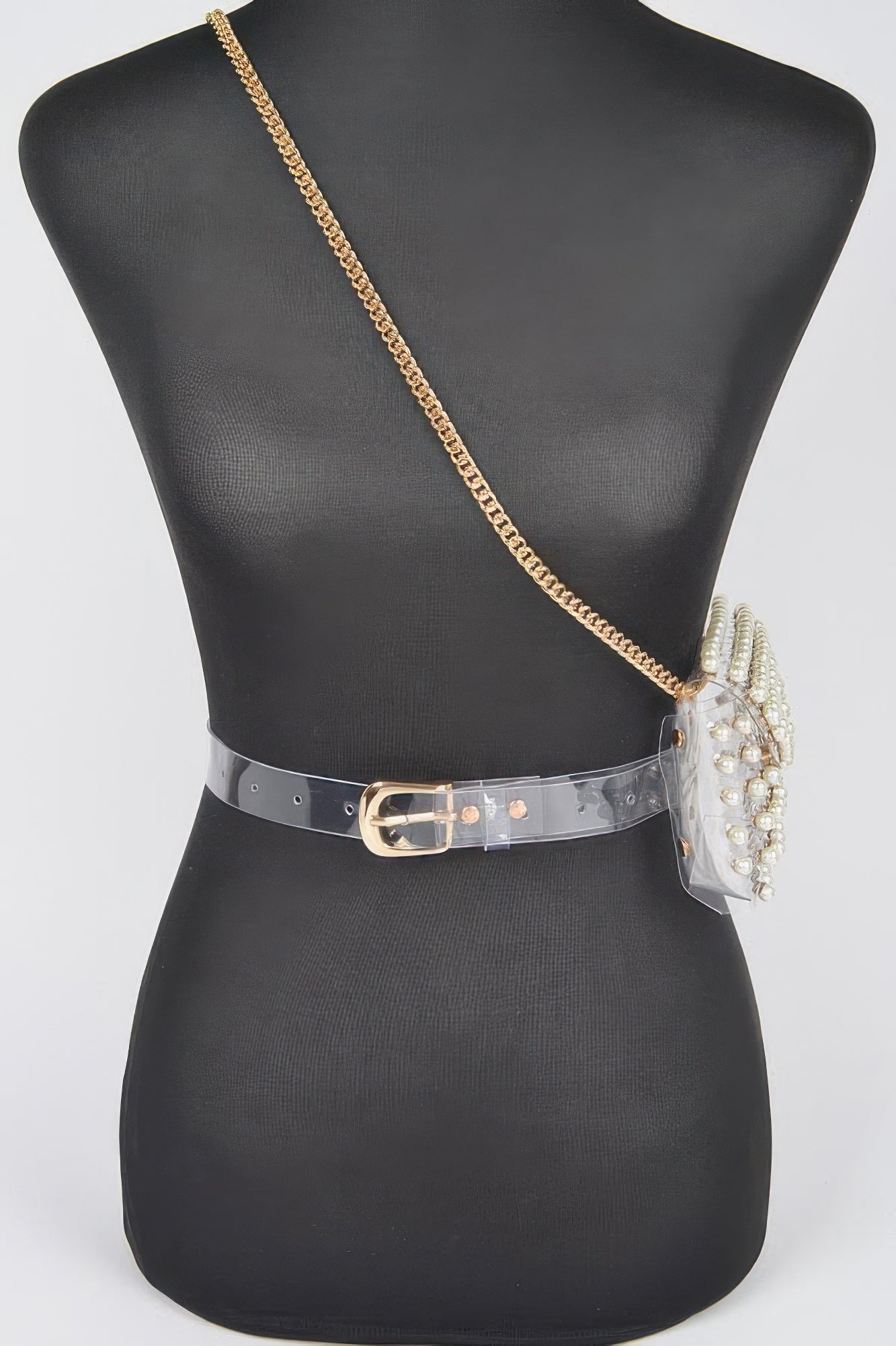 Rhinestone Clear Belt Bag W/chain | Mixtshop LLC