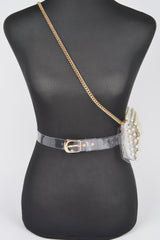 Rhinestone Clear Belt Bag W/chain | Mixtshop LLC
