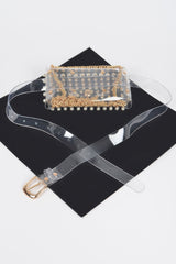 Rhinestone Clear Belt Bag W/chain | Mixtshop LLC