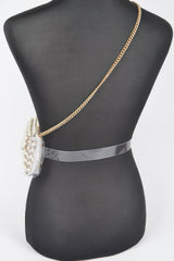 Rhinestone Clear Belt Bag W/chain | Mixtshop LLC