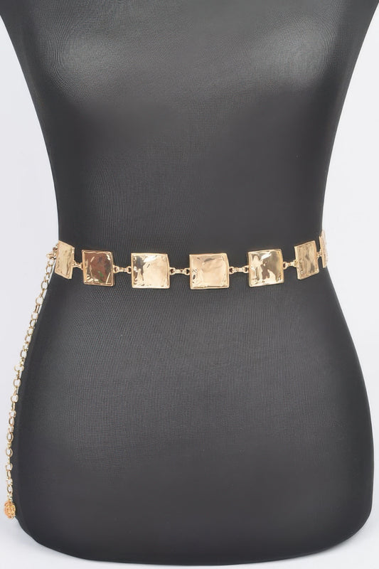 Hammered Square Metal Chain Belt | Mixtshop LLC