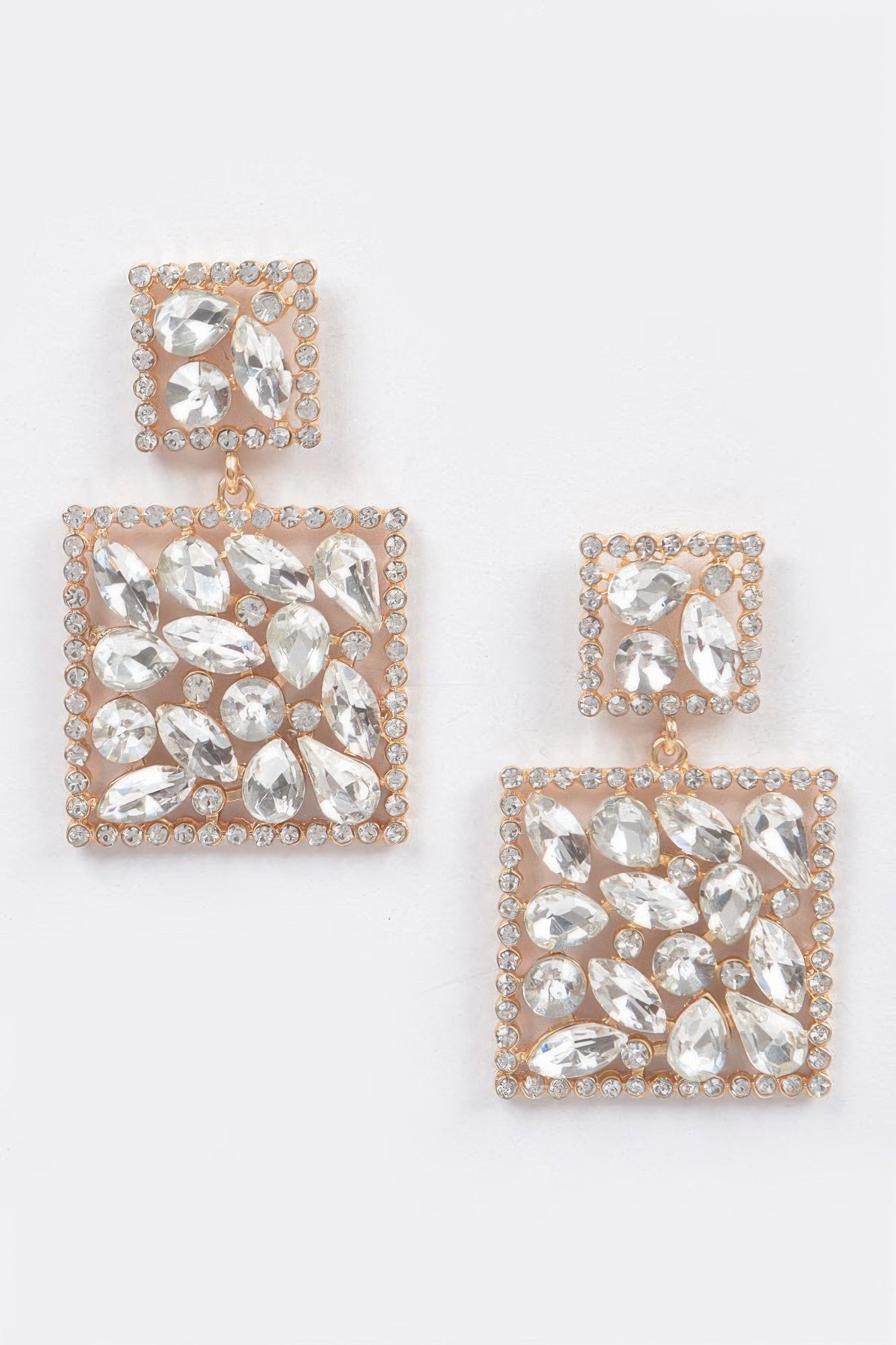 Square Dangle Rhinestone Earring | Mixtshop LLC