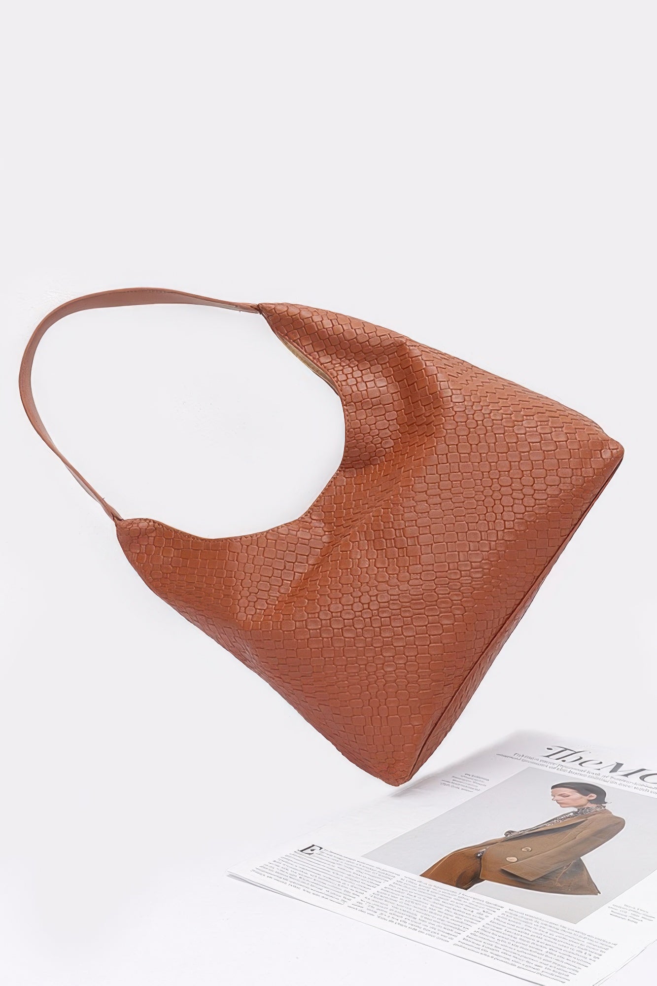Embossed Faux Leather Shoulder Bag | Mixtshop LLC