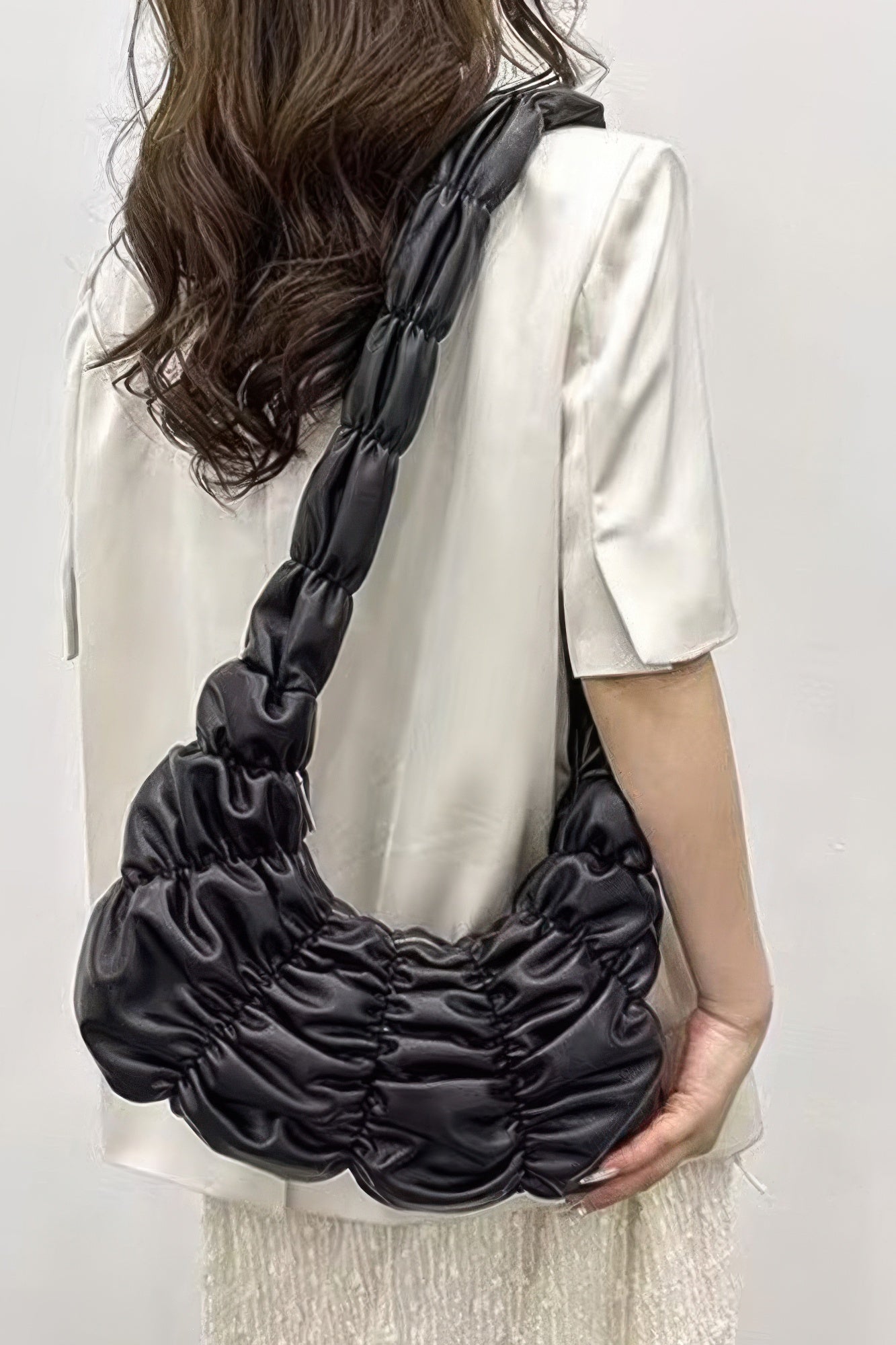 Pleated Faux Leather Crossbody Bag | Mixtshop LLC