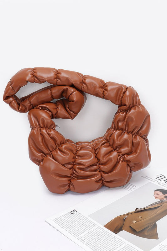 Pleated Faux Leather Crossbody Bag | Mixtshop LLC