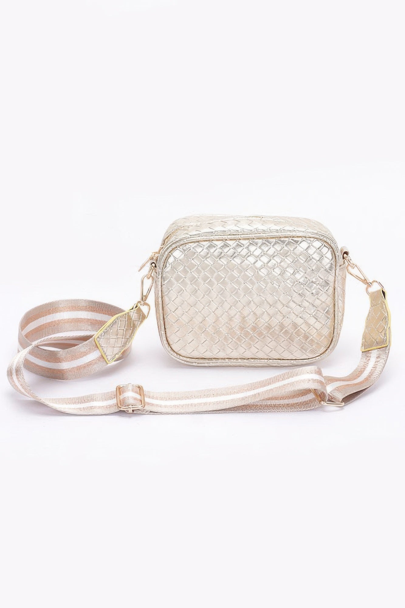Metallic Embossed Faux Leather Camera Bag W/strap | Mixtshop LLC