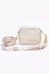 Metallic Embossed Faux Leather Camera Bag W/strap | Mixtshop LLC