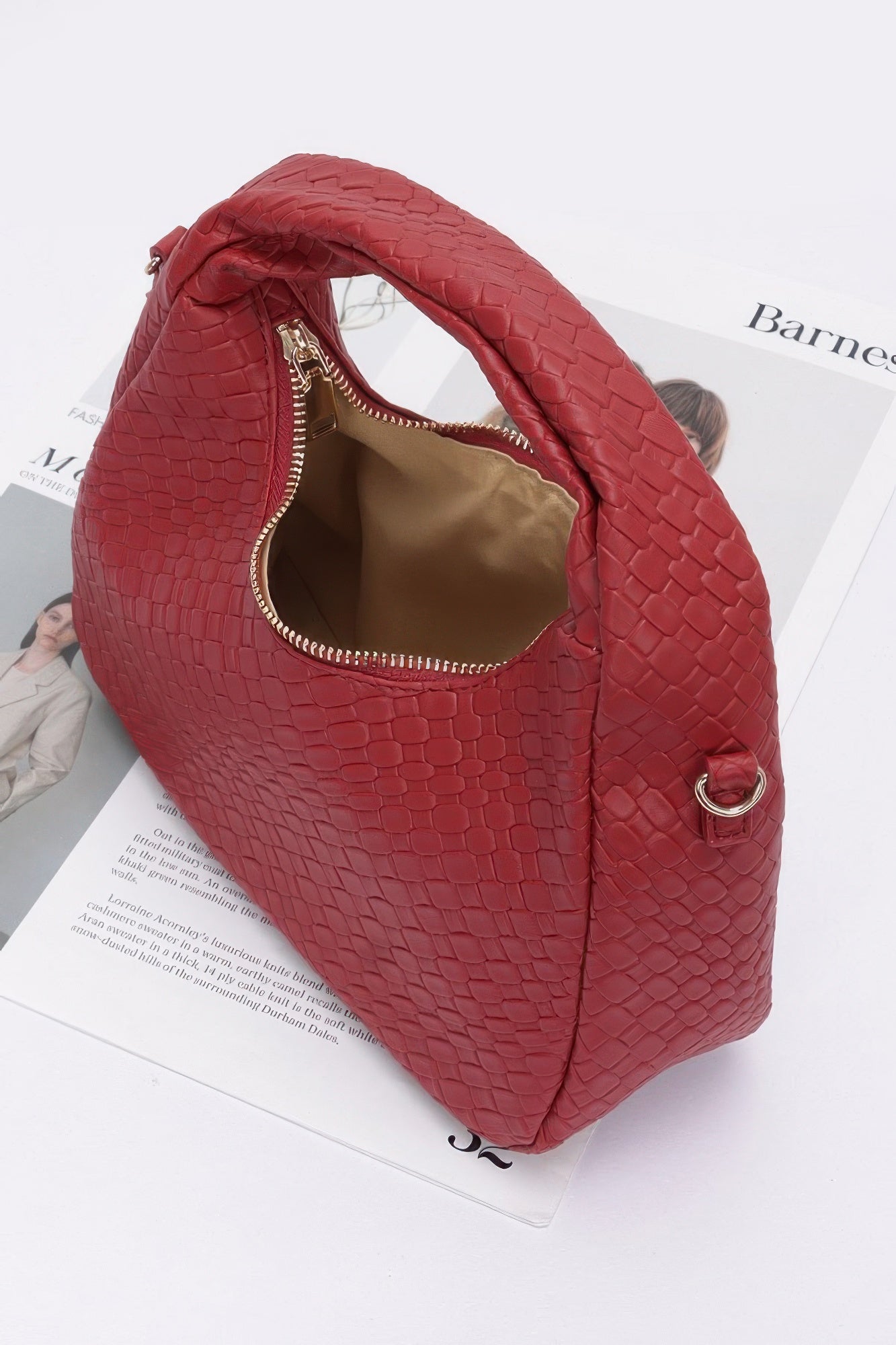 Embossed Faux Leather Hobo Bag | Mixtshop LLC