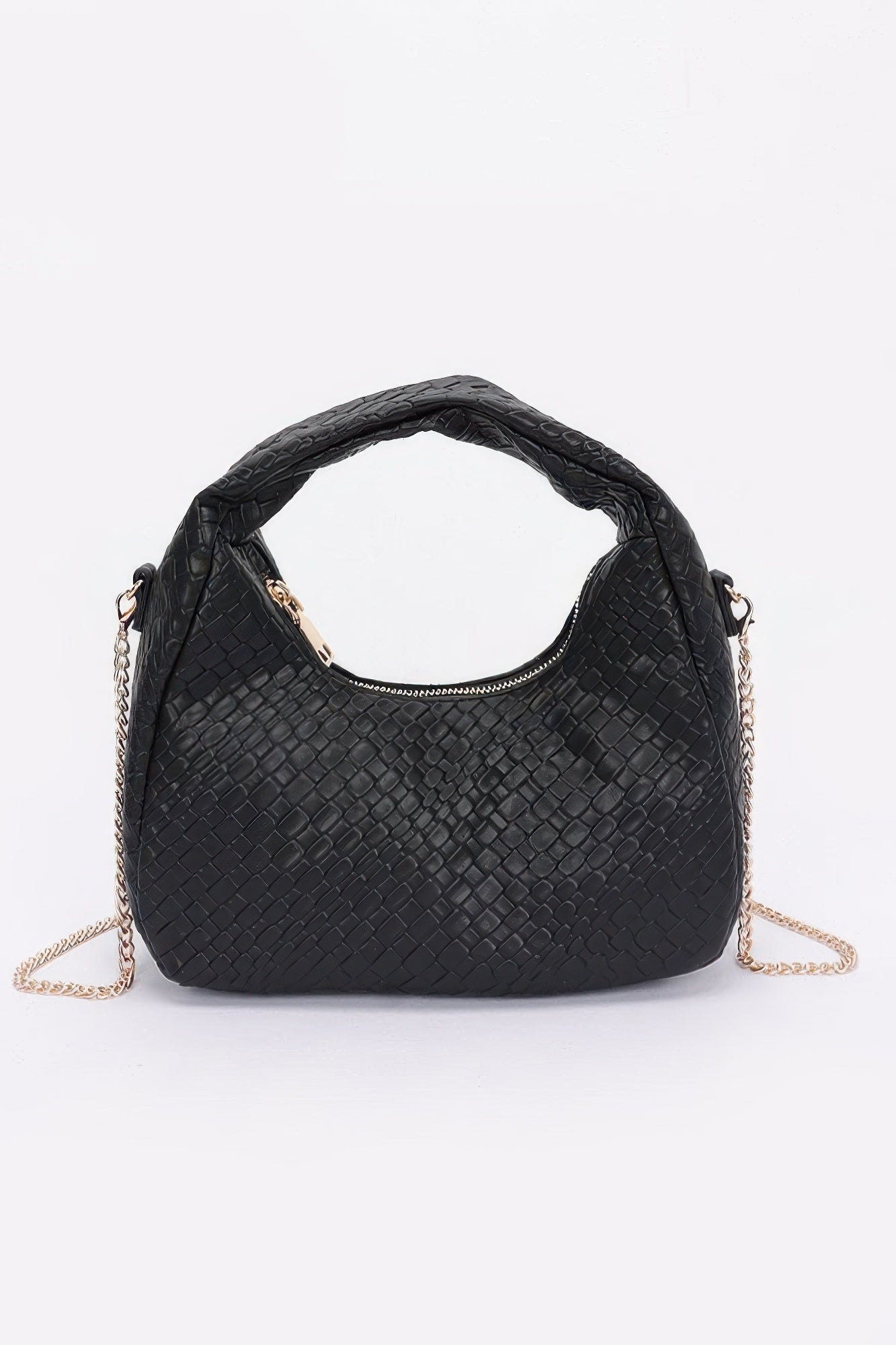 Embossed Faux Leather Hobo Bag | Mixtshop LLC
