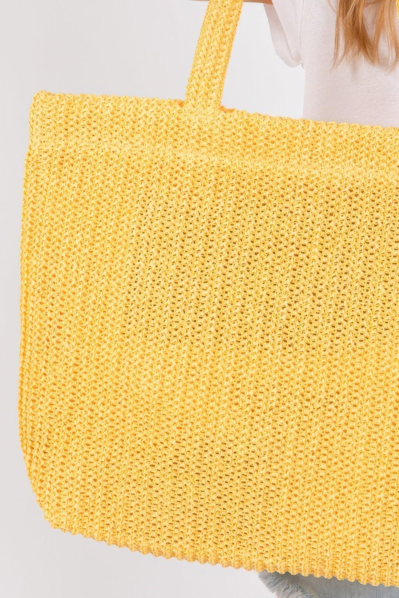 Solid Crochet Straw Bag | Mixtshop LLC