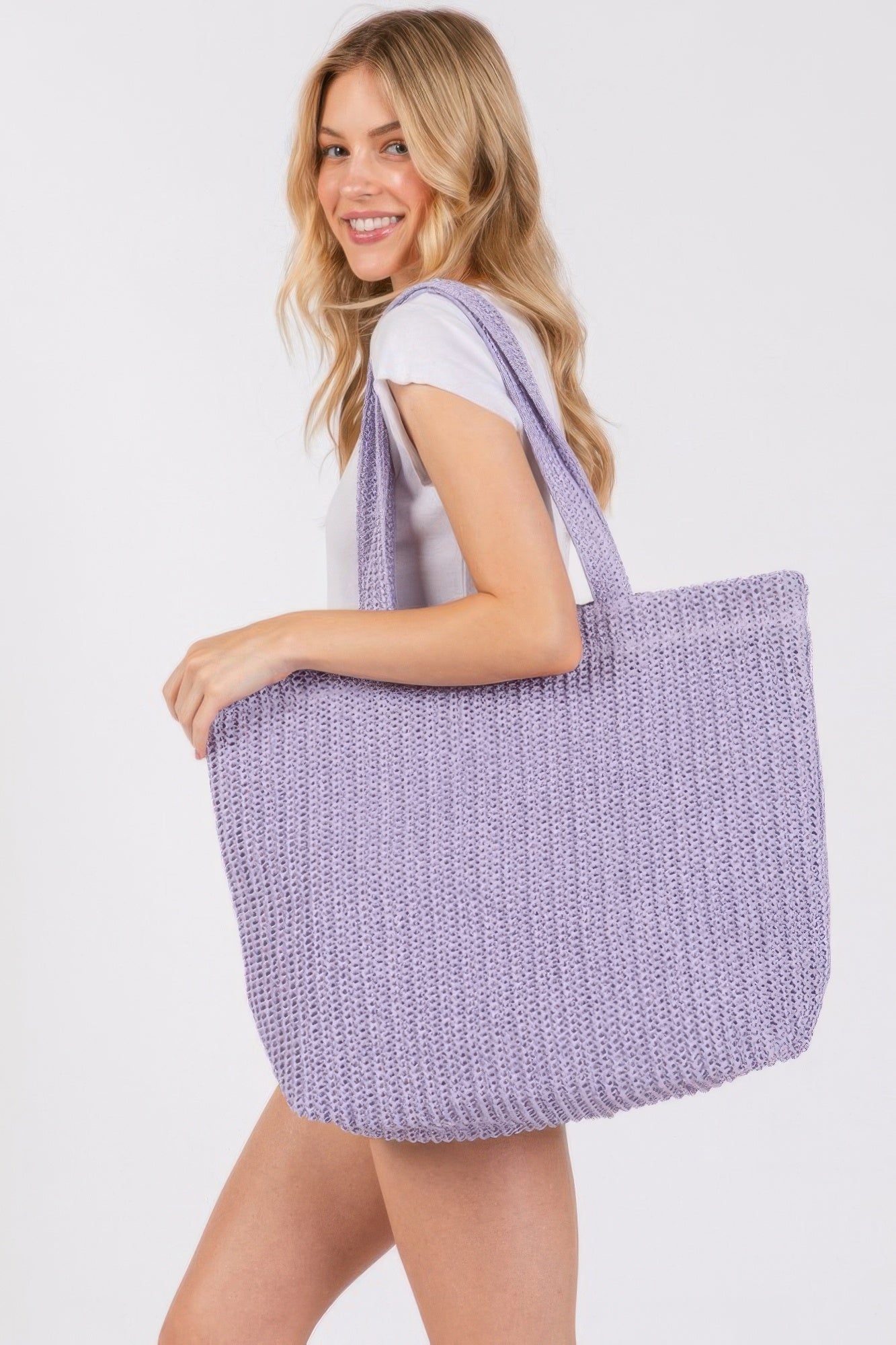 Solid Crochet Straw Bag | Mixtshop LLC