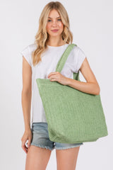 Solid Crochet Straw Bag | Mixtshop LLC