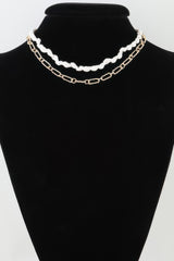 Sea Shell N Chain Linked Necklace | Mixtshop LLC