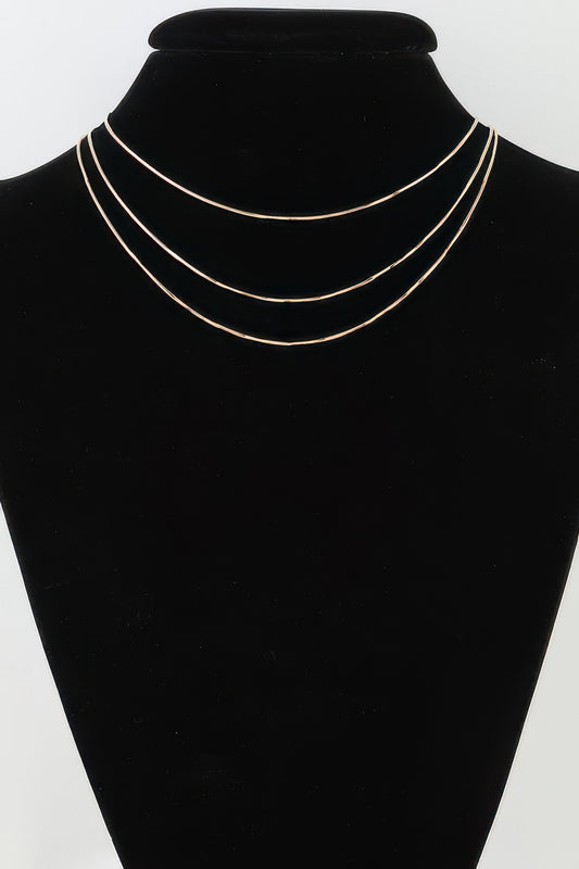 Triple Sleek Chain Necklace | Mixtshop LLC