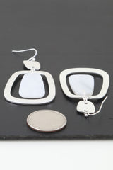 Modern Stone Frame Drop Earrings | Mixtshop LLC