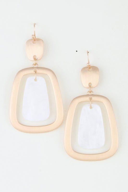 Modern Stone Frame Drop Earrings | Mixtshop LLC