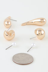 Multi Teardrop N Pearl Earrings Set | Mixtshop LLC