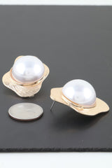 Etched Stone Statement Stud Earrings | Mixtshop LLC