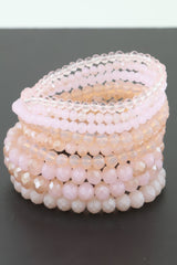 Multi Pastel Pink Crystal Beaded Bracelet | Mixtshop LLC