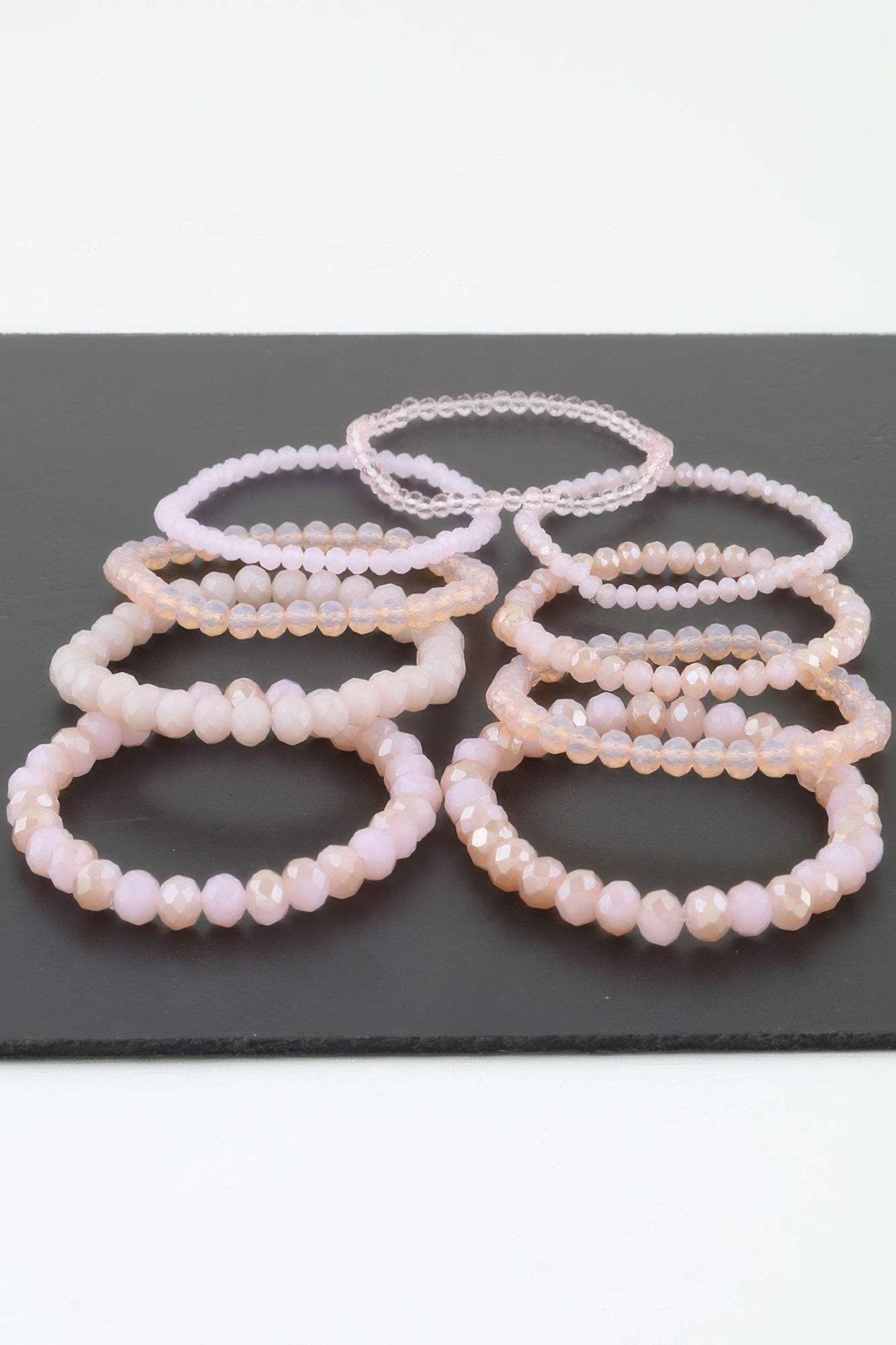 Multi Pastel Pink Crystal Beaded Bracelet | Mixtshop LLC