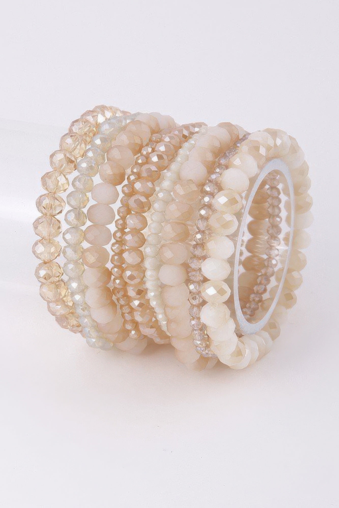 Multi Pastel Pink Crystal Beaded Bracelet | Mixtshop LLC