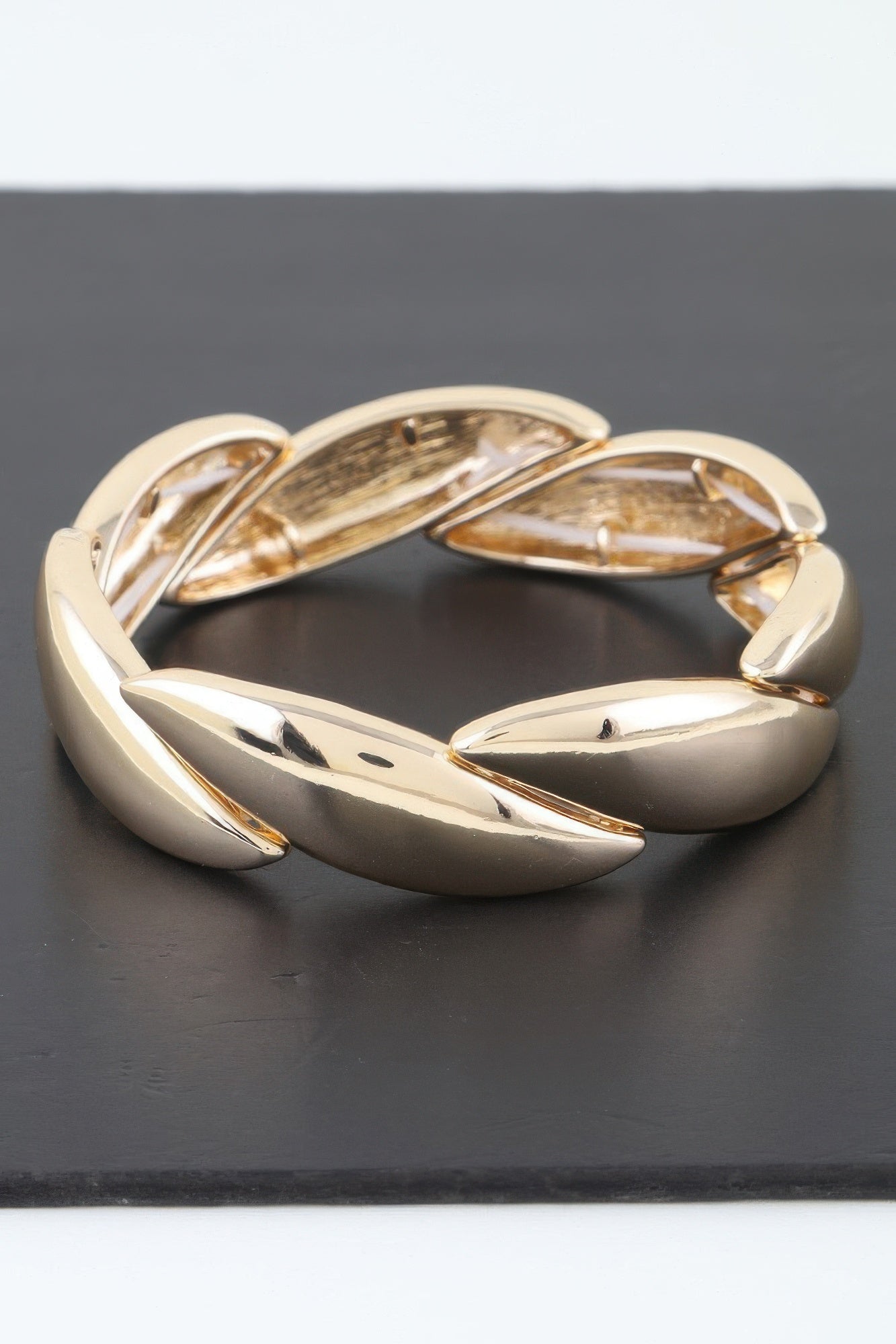 Shiny Overlapping Leaves Bracelet | Mixtshop LLC