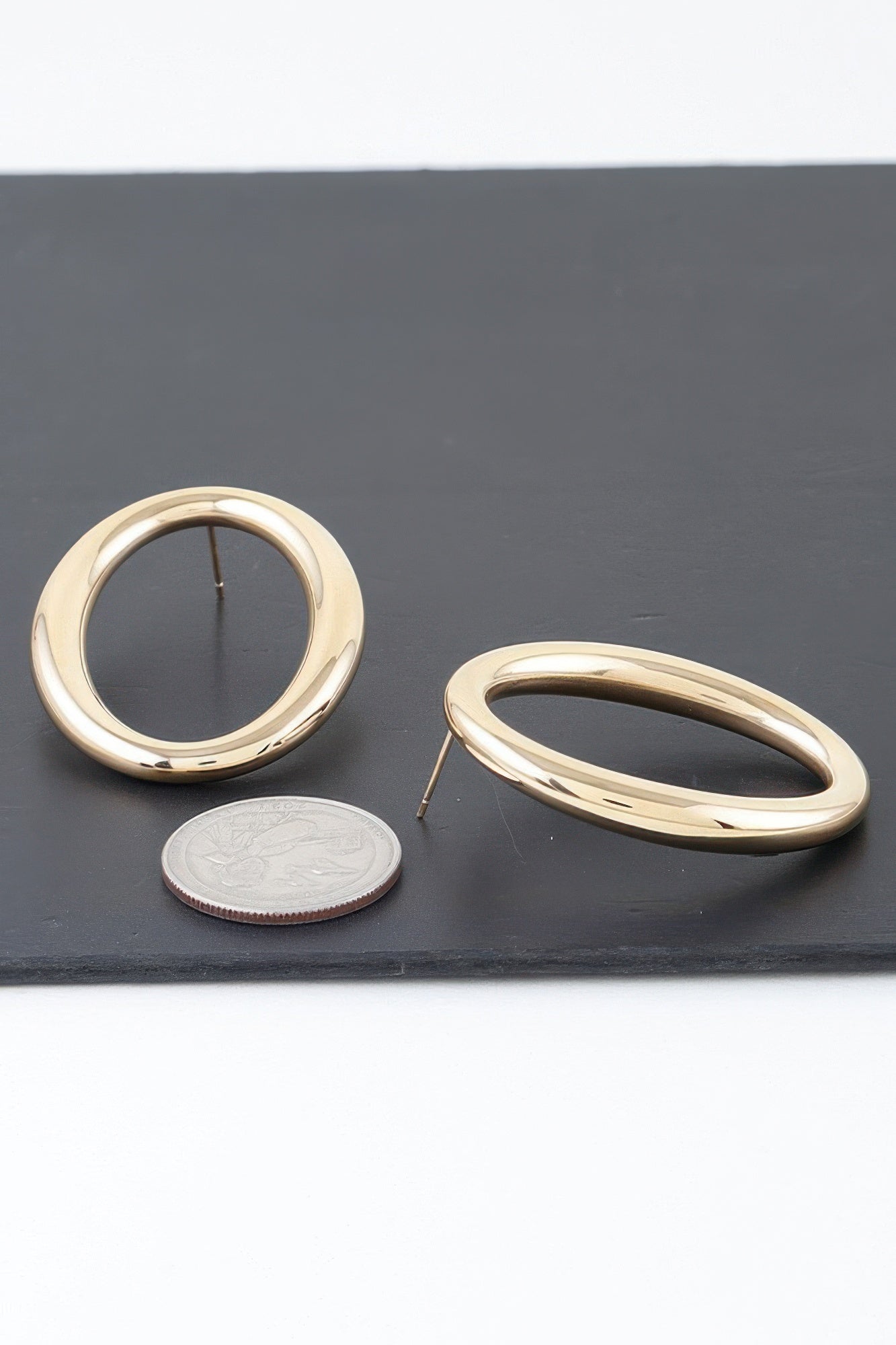 Shiny O Oval Earrings | Mixtshop LLC