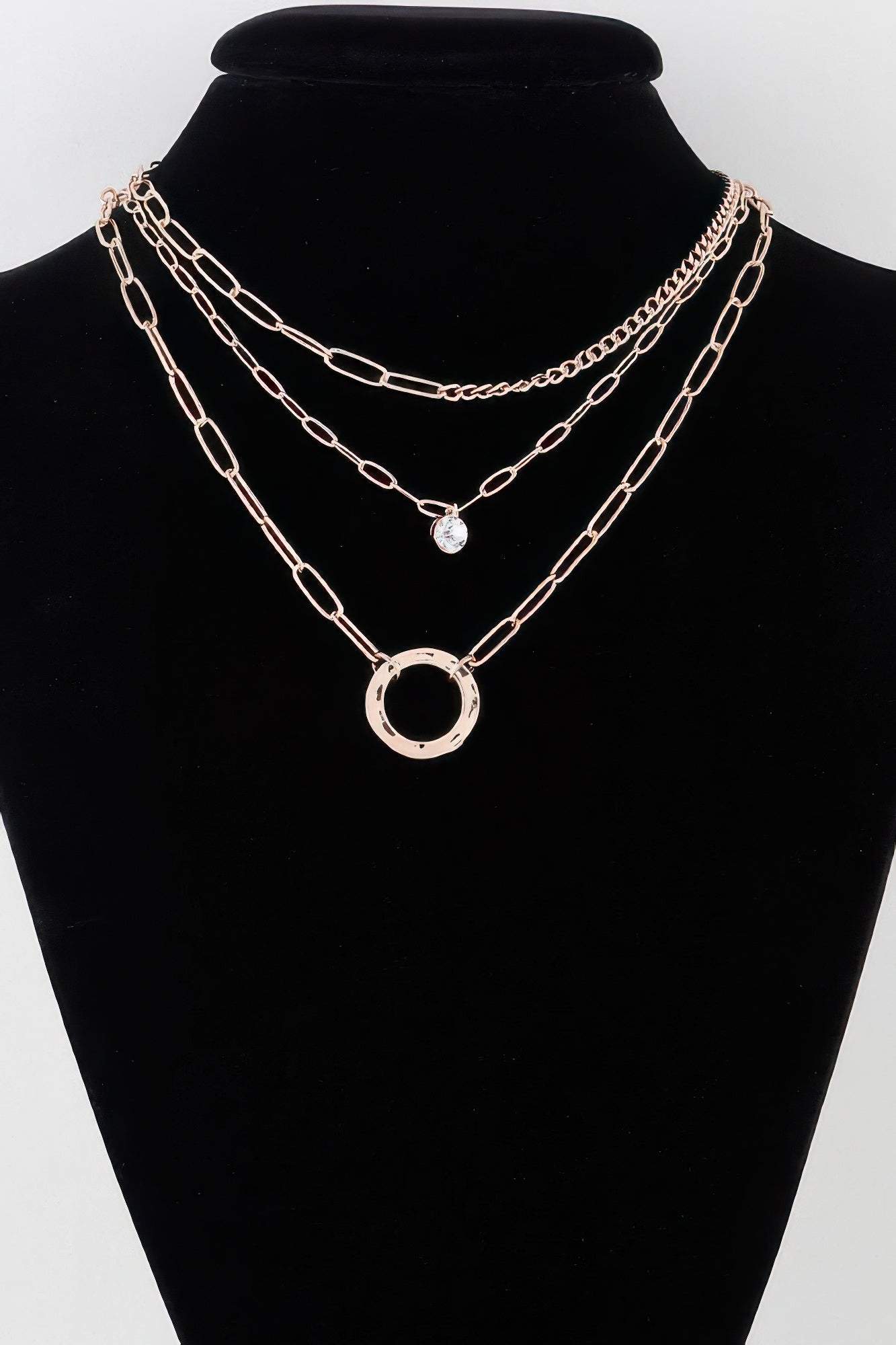 Multilayer Lin Chain Ring Necklace | Mixtshop LLC