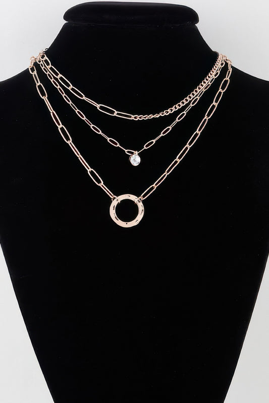 Multilayer Lin Chain Ring Necklace | Mixtshop LLC