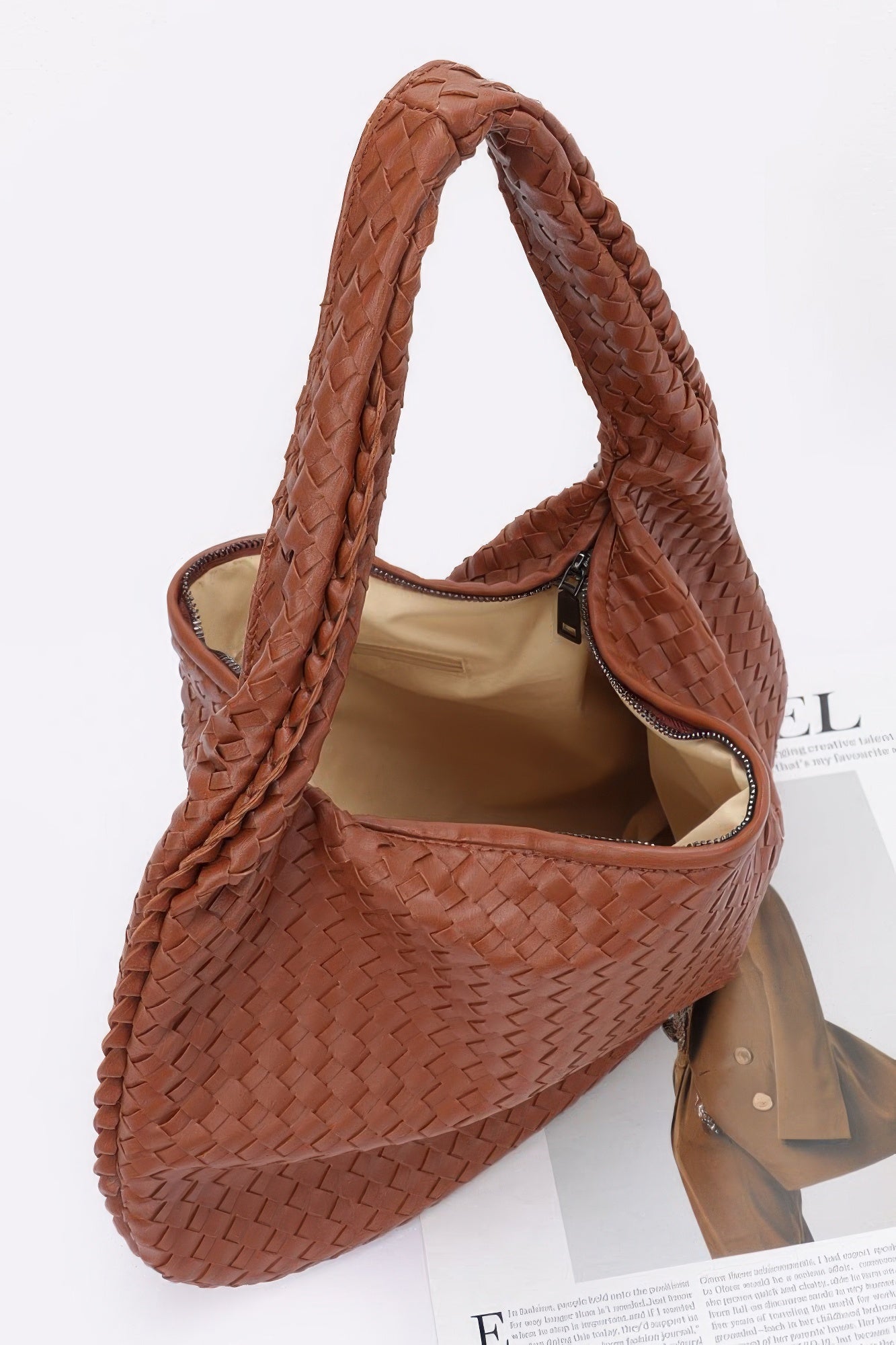 Faux Leather Braided Shoulder Bag | Mixtshop LLC