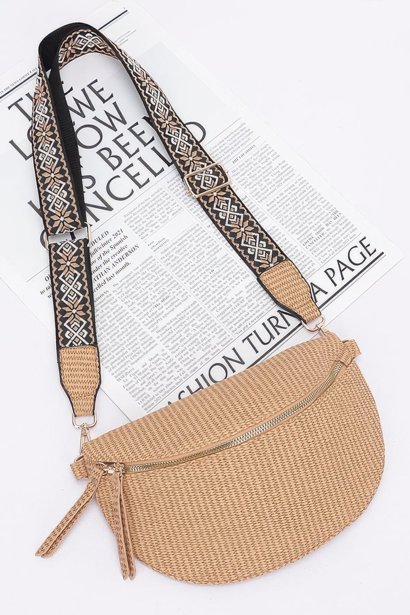 Faux Leather Fanny Pack W/ Multi Color Strap | Mixtshop LLC