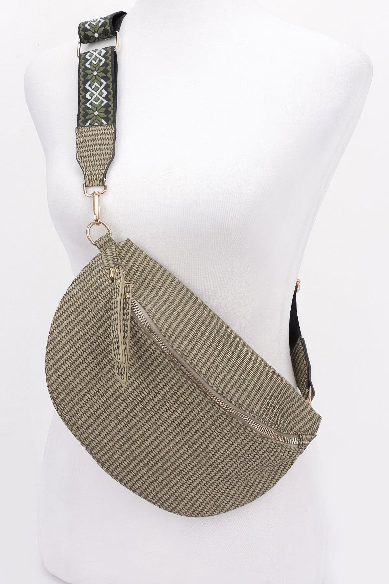 Faux Leather Fanny Pack W/ Multi Color Strap | Mixtshop LLC